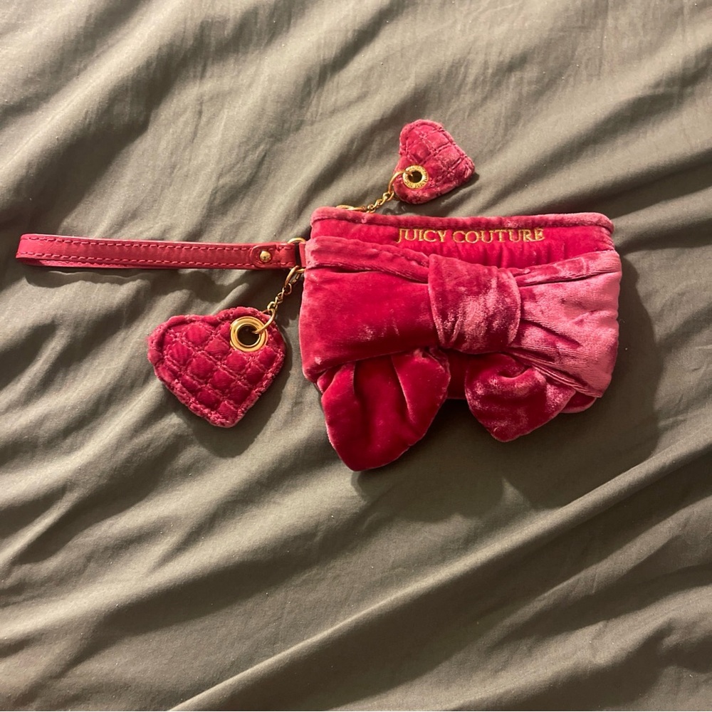 juicy couture velvet clutch Bow